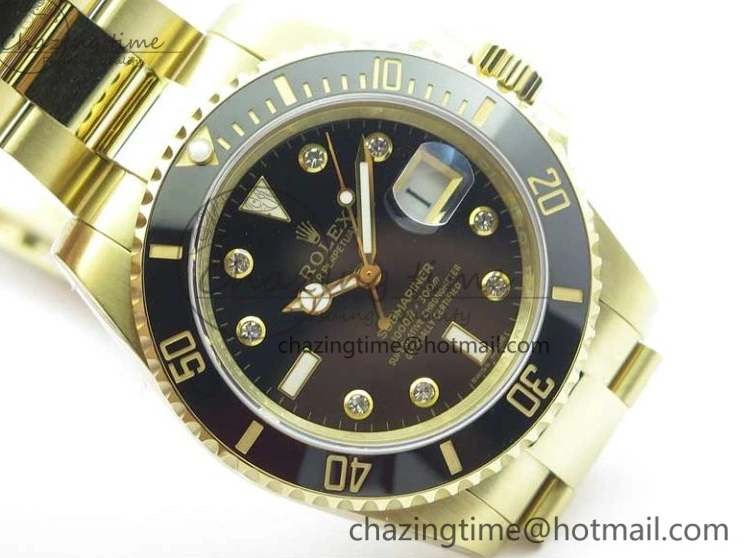 AAA Replica Watches Bracelet SA3135 3010 Black Diam Black Maker 1:1 Dial Bp 116618 Edition V on Ceramic 316L Submariner YG Supportive LN Best 0105